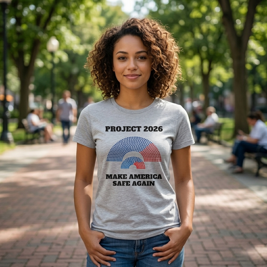 Project 2026 Unisex T-Shirt, Make America Safe Again, Congressional Map Tee