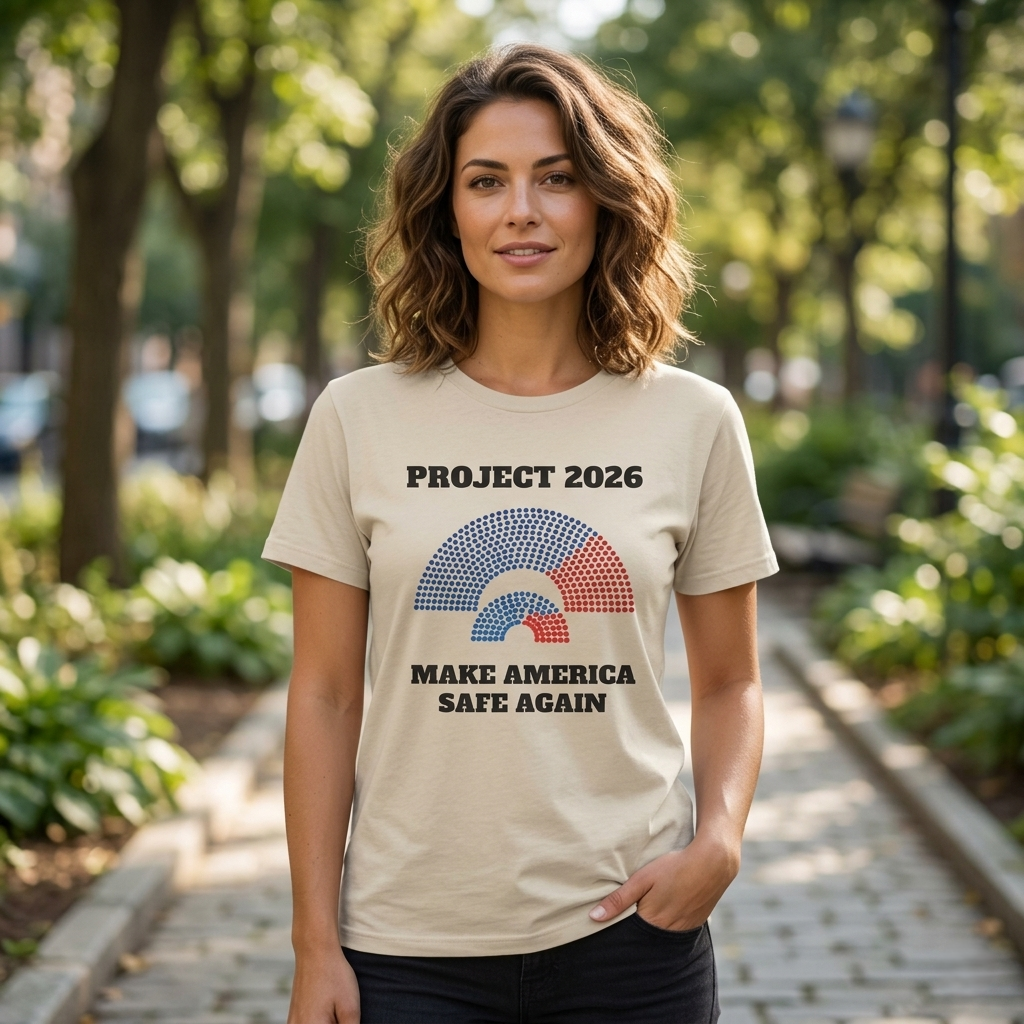 Project 2026 Unisex T-Shirt, Make America Safe Again, Congressional Map Tee