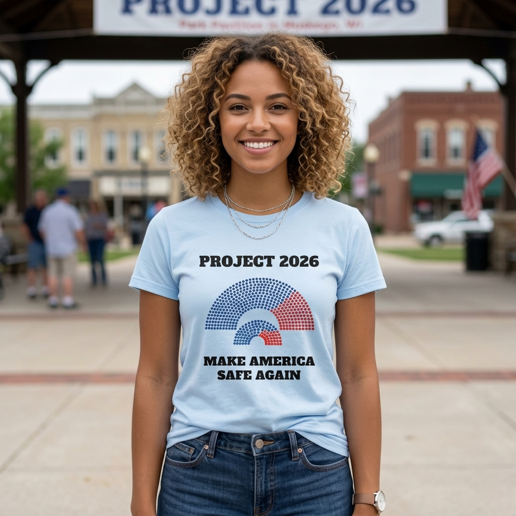 Project 2026 Unisex T-Shirt, Make America Safe Again, Congressional Map Tee