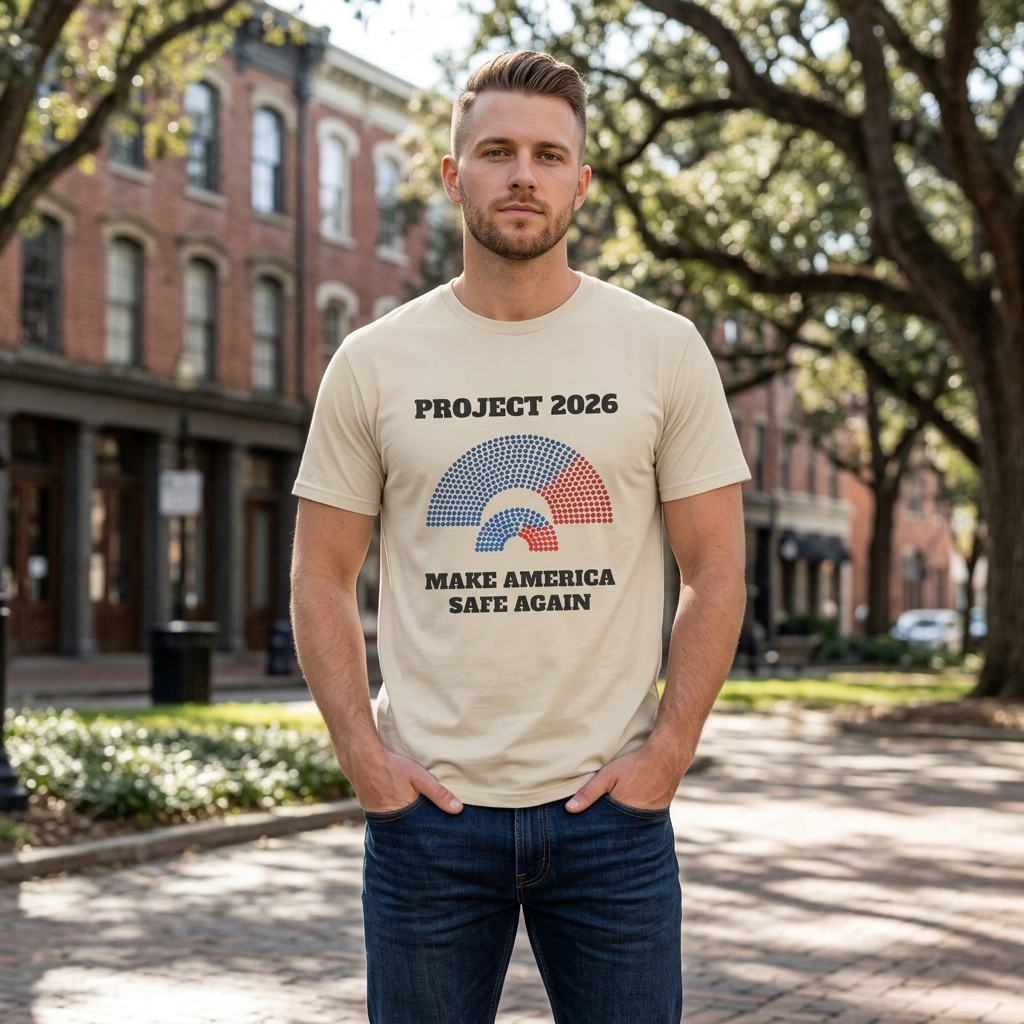 Project 2026 Unisex T-Shirt, Make America Safe Again, Congressional Map Tee