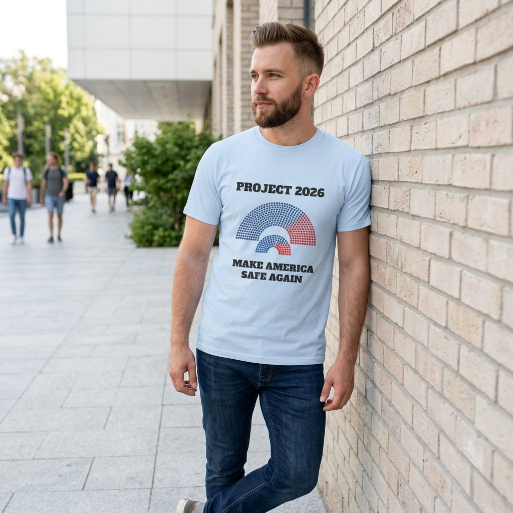 Project 2026 Unisex T-Shirt, Make America Safe Again, Congressional Map Tee