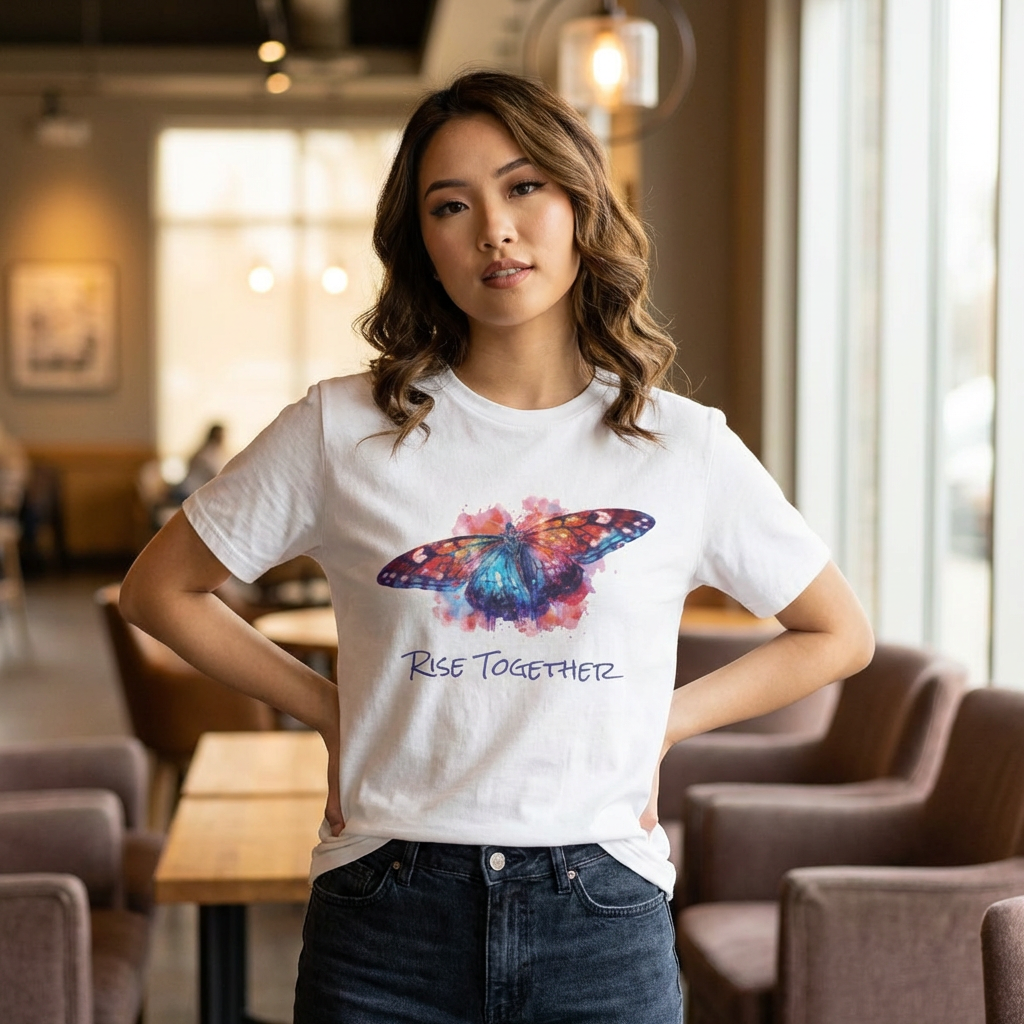 Butterfly Rise Together Graphic Tee | Equality Advocacy T-Shirt | Activist Gift
