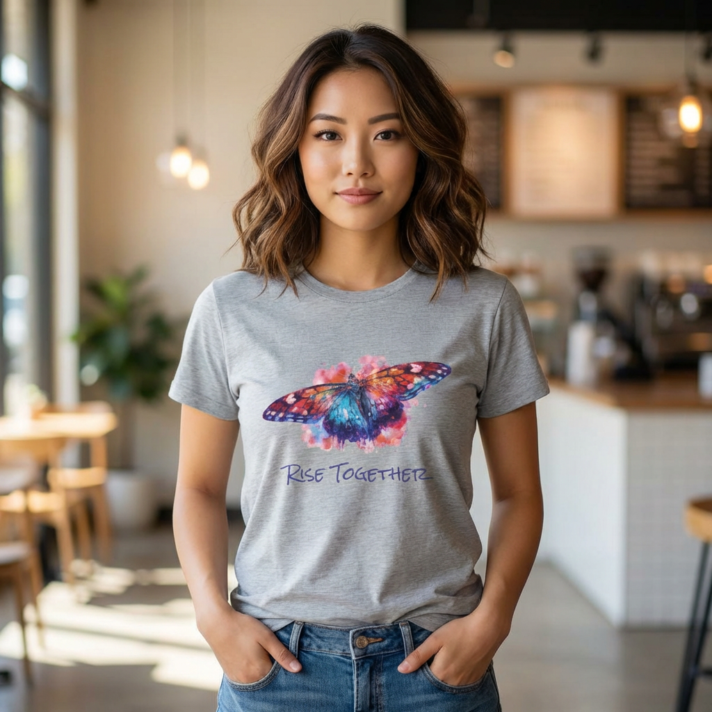 Butterfly Rise Together Graphic Tee | Equality Advocacy T-Shirt | Activist Gift