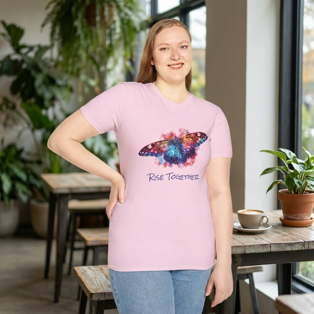Butterfly Rise Together Graphic Tee | Equality Advocacy T-Shirt | Activist Gift