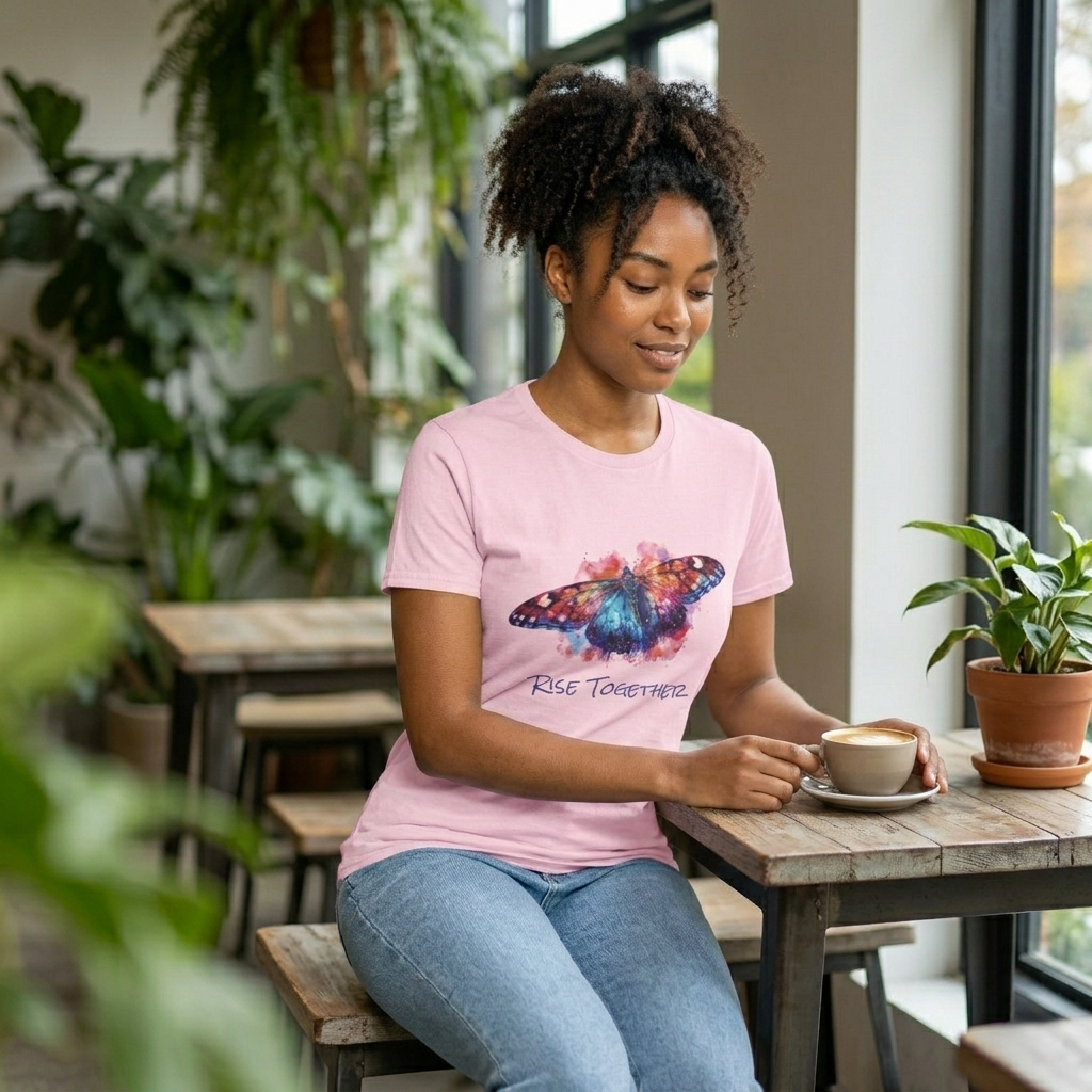 Butterfly Rise Together Graphic Tee | Equality Advocacy T-Shirt | Activist Gift