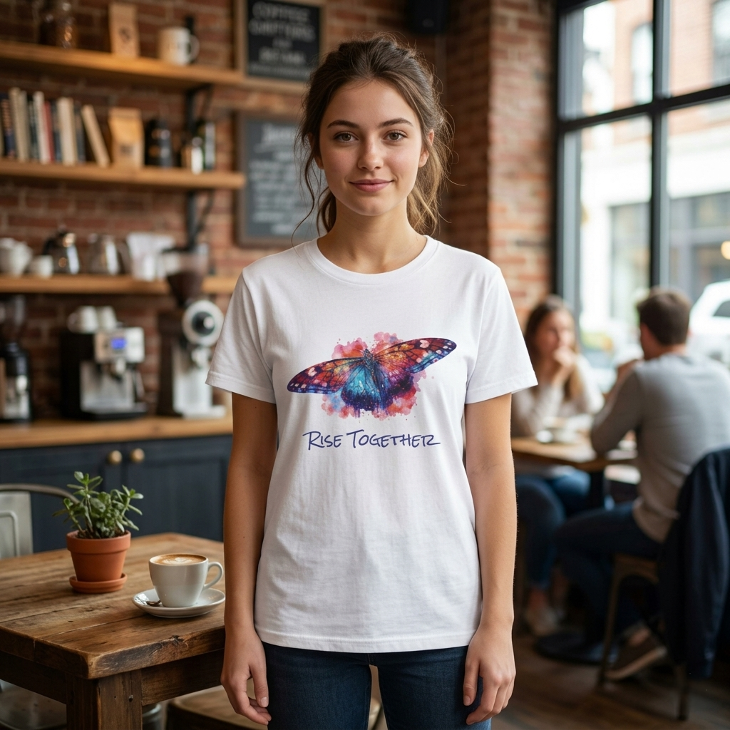 Butterfly Rise Together Graphic Tee | Equality Advocacy T-Shirt | Activist Gift