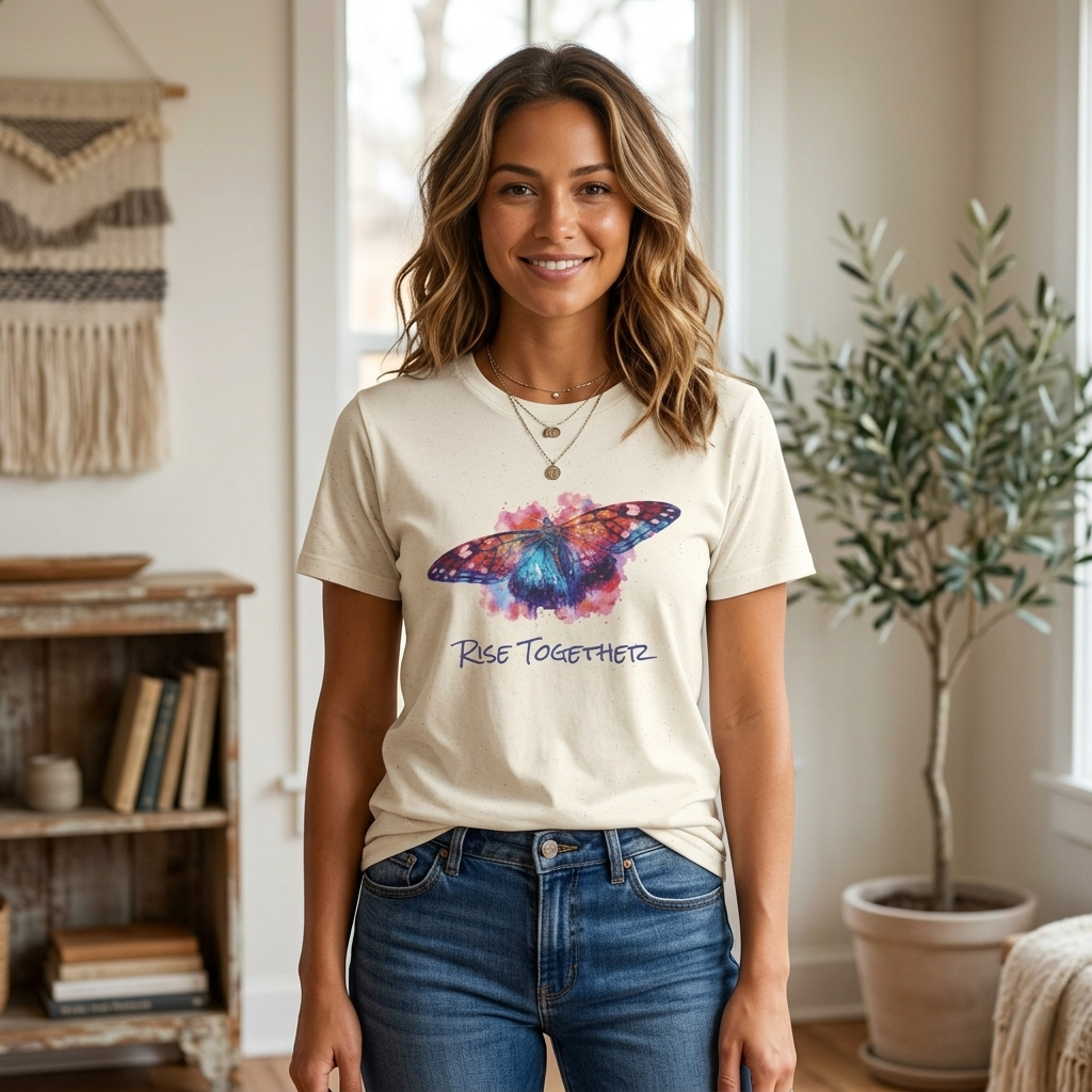Butterfly Rise Together Graphic Tee | Equality Advocacy T-Shirt | Activist Gift