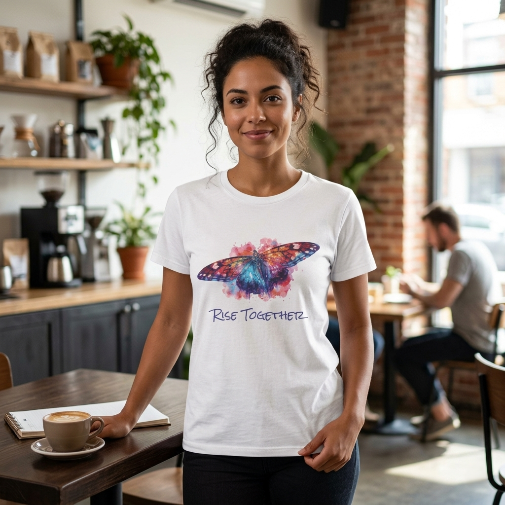 Butterfly Rise Together Graphic Tee | Equality Advocacy T-Shirt | Activist Gift