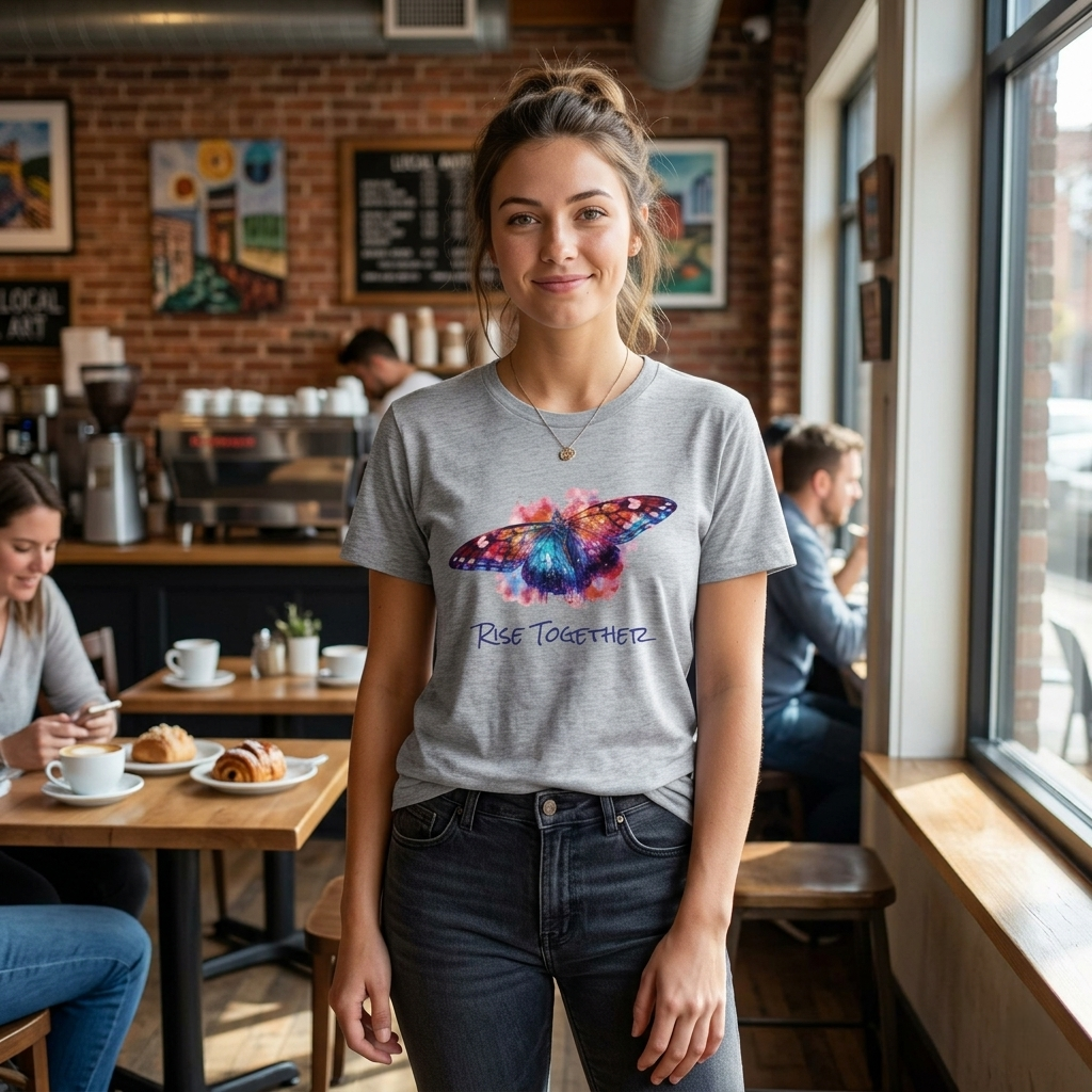 Butterfly Rise Together Graphic Tee | Equality Advocacy T-Shirt | Activist Gift