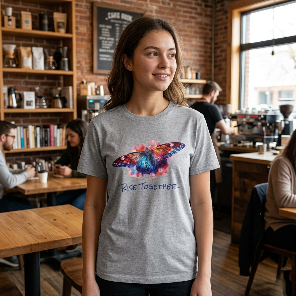 Butterfly Rise Together Graphic Tee | Equality Advocacy T-Shirt | Activist Gift