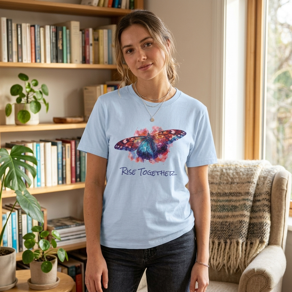 Butterfly Rise Together Graphic Tee | Equality Advocacy T-Shirt | Activist Gift