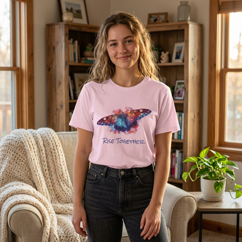 Butterfly Rise Together Graphic Tee | Equality Advocacy T-Shirt | Activist Gift