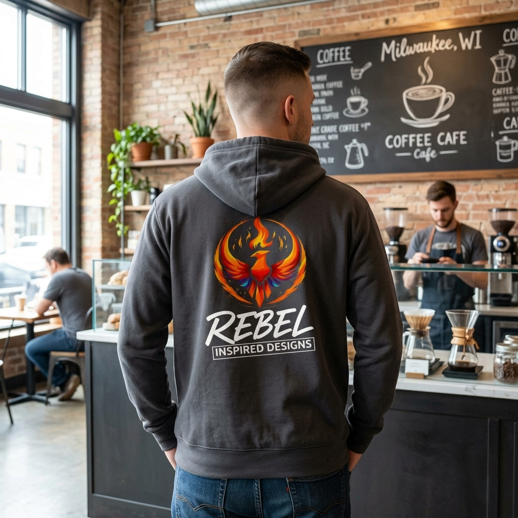 Rising Phoenix Full-Zip Hoodie | Rebel Phoenix Logo Hooded Sweatshirt