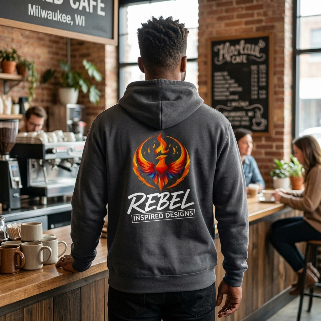 Rising Phoenix Full-Zip Hoodie | Rebel Phoenix Logo Hooded Sweatshirt