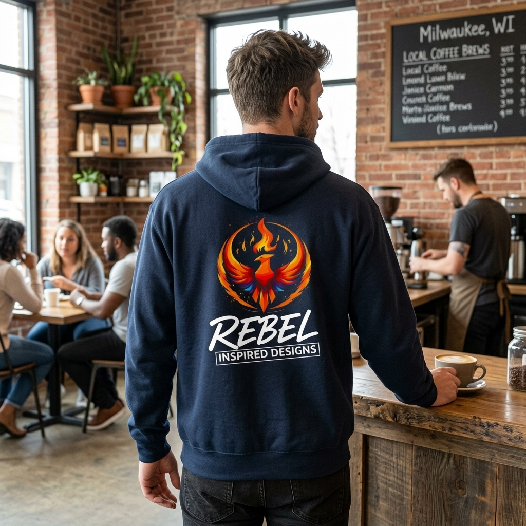 Rising Phoenix Full-Zip Hoodie | Rebel Phoenix Logo Hooded Sweatshirt