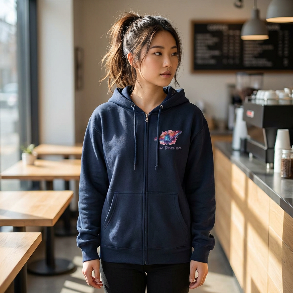 Butterfly Zip Hoodie | "Rise Together" Inspirational Zip-Up Sweatshirt