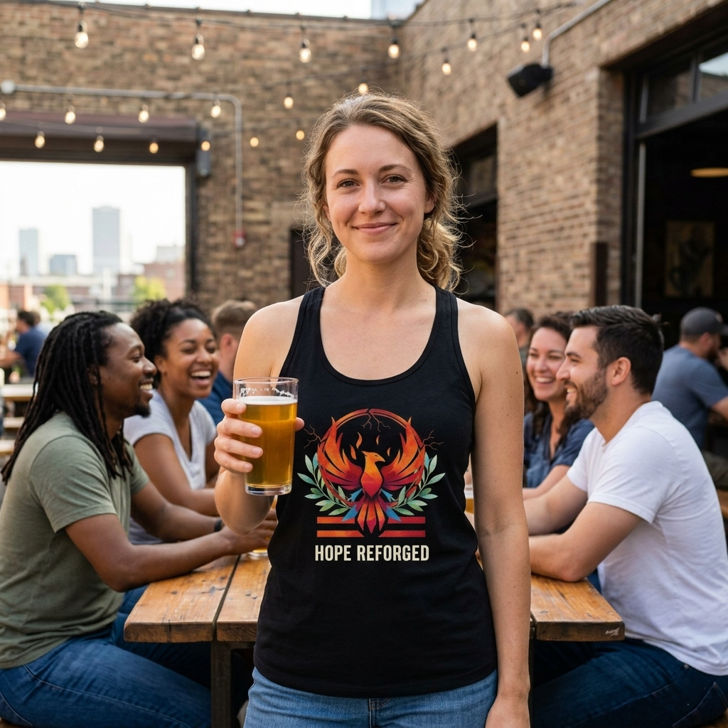 Hope Reforged Tank Top | Rising Phoenix Racerback Tee | Women's Empowerment Gift