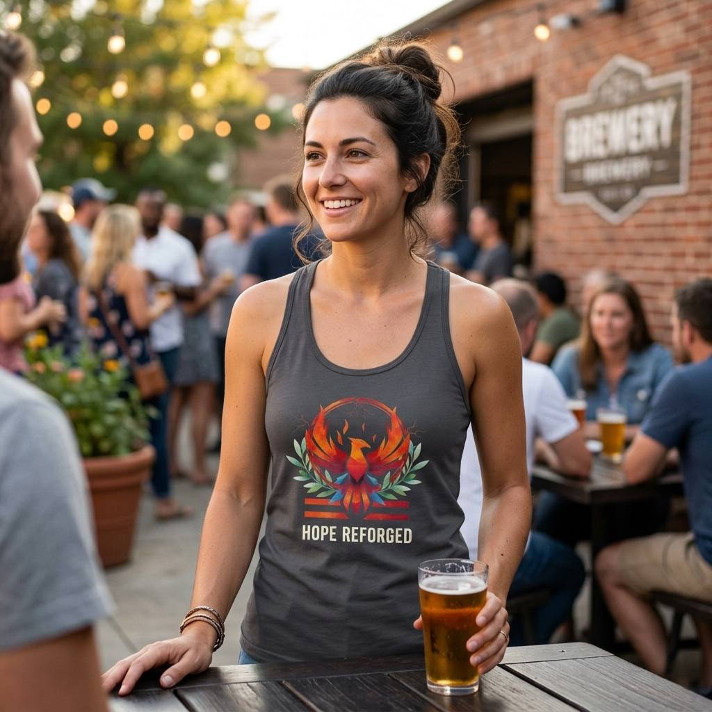 Hope Reforged Tank Top | Rising Phoenix Racerback Tee | Women's Empowerment Gift