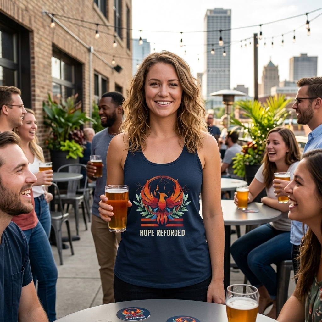 Hope Reforged Tank Top | Rising Phoenix Racerback Tee | Women's Empowerment Gift