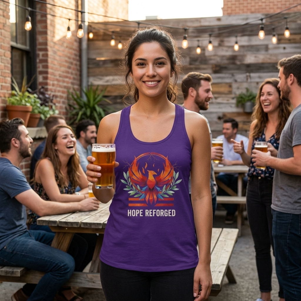 Hope Reforged Tank Top | Rising Phoenix Racerback Tee | Women's Empowerment Gift
