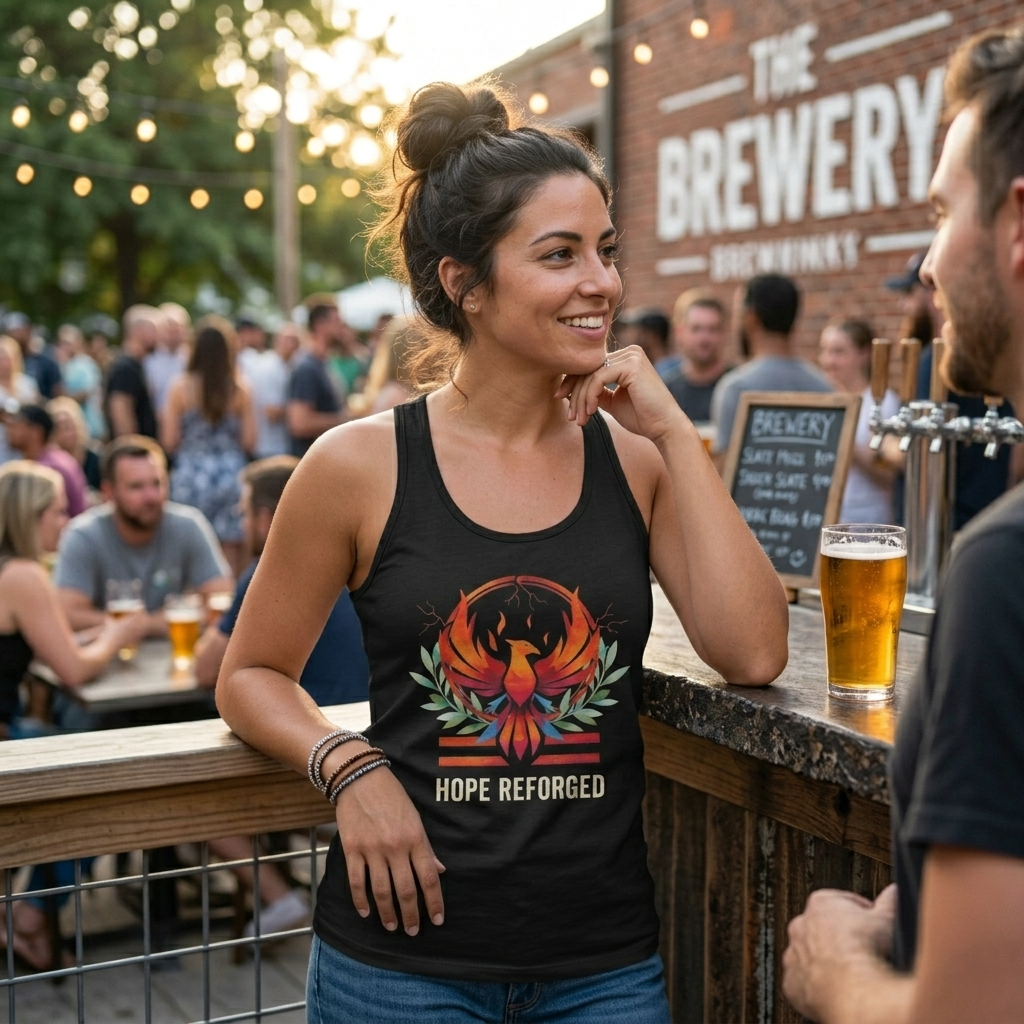 Hope Reforged Tank Top | Rising Phoenix Racerback Tee | Women's Empowerment Gift