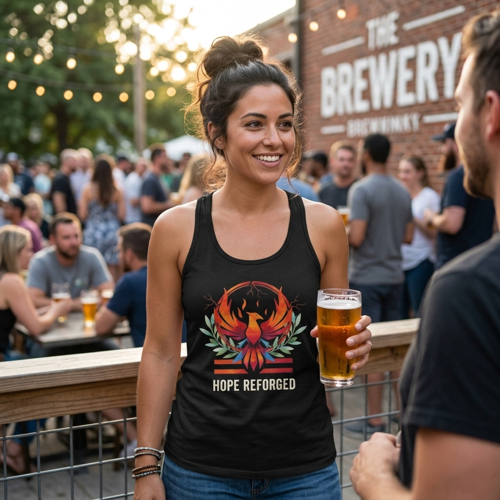 Hope Reforged Tank Top | Rising Phoenix Racerback Tee | Women's Empowerment Gift