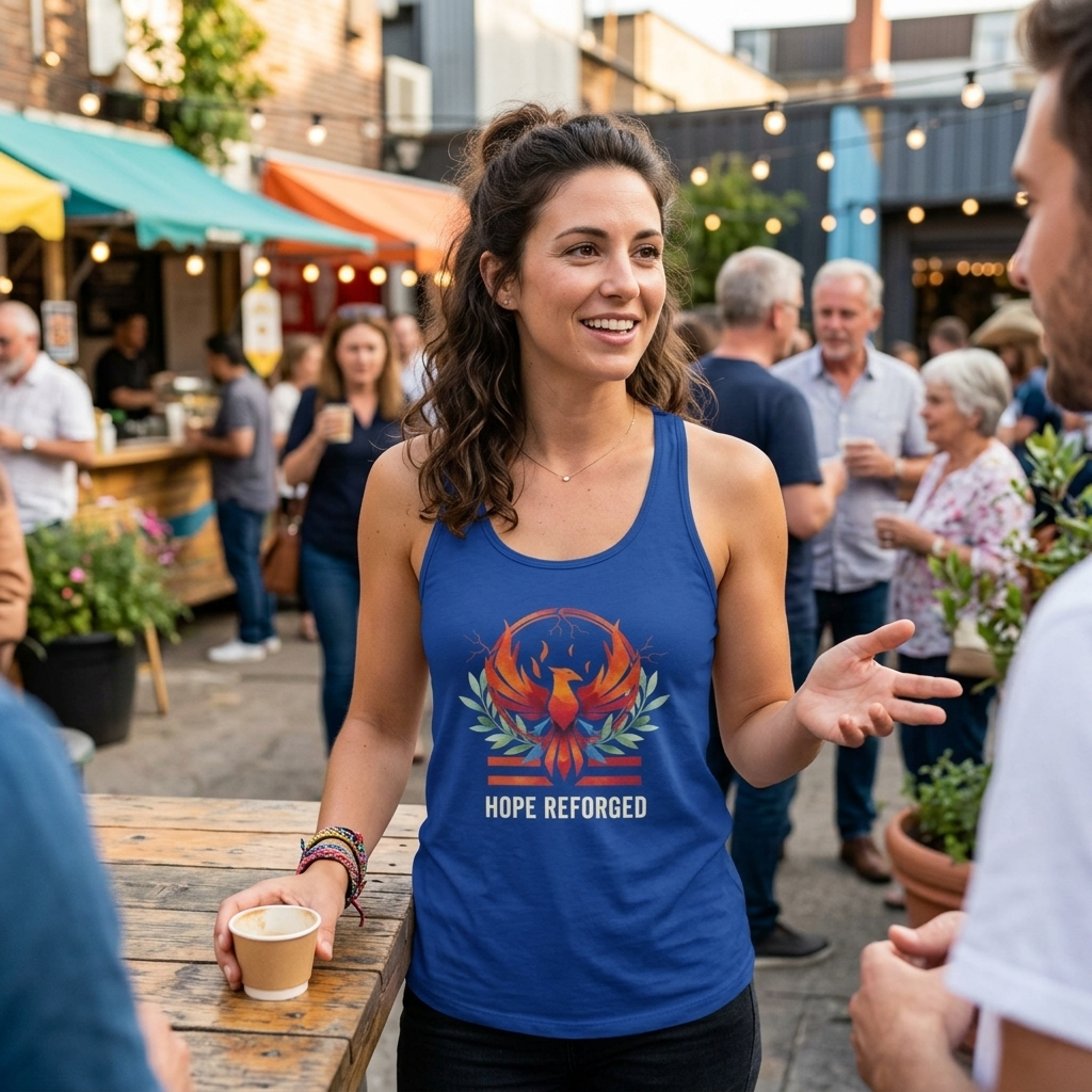 Hope Reforged Tank Top | Rising Phoenix Racerback Tee | Women's Empowerment Gift