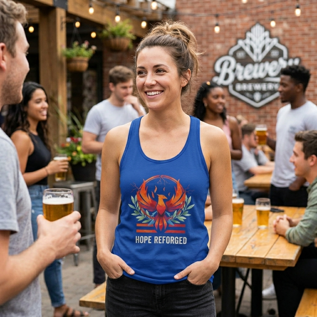 Hope Reforged Tank Top | Rising Phoenix Racerback Tee | Women's Empowerment Gift