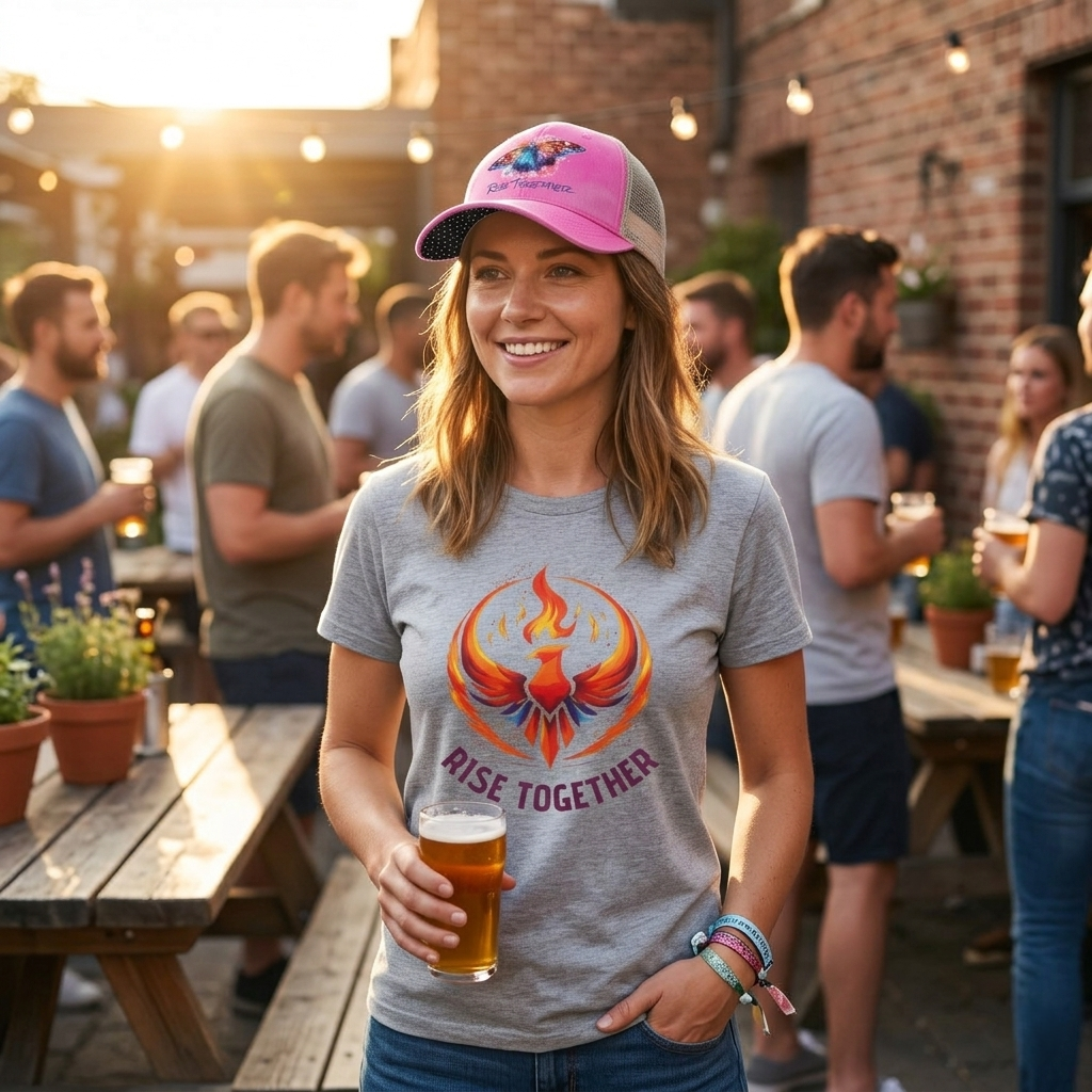 Butterfly Rise Together Mesh-Back Cap | Women's Washed Snap-Back Hat | Inspirational Gift