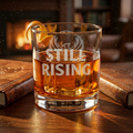 Still Rising Engraved 10.5 oz Rocks Glass | Rising Phoenix Emblem Whiskey Glass