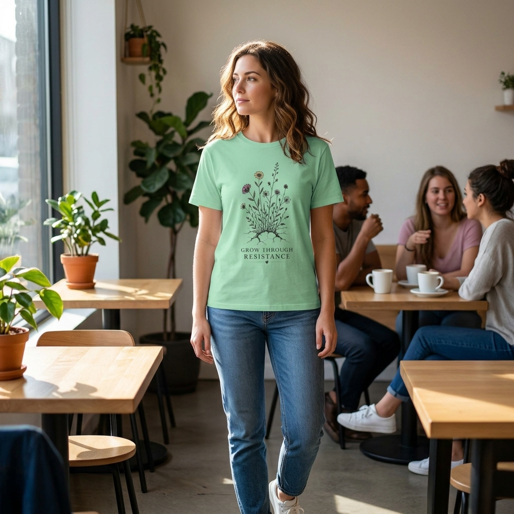 Grow Through Resistance T-Shirt | Wildflower Activist Shirt | Subtle Resistance Tee | Empowerment Gift