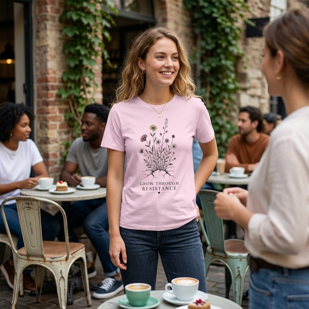 Grow Through Resistance T-Shirt | Wildflower Activist Shirt | Subtle Resistance Tee | Empowerment Gift