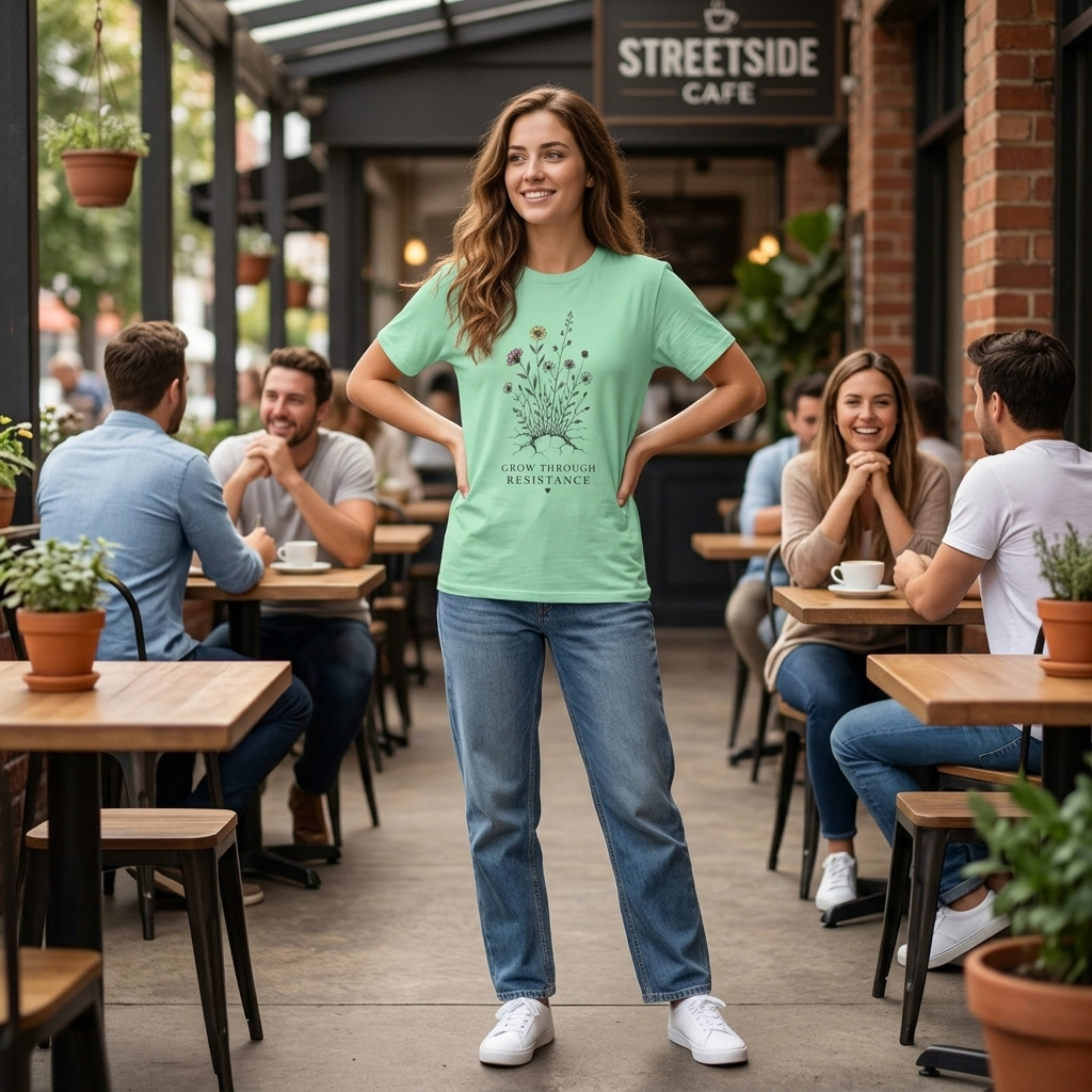 Grow Through Resistance T-Shirt | Wildflower Activist Shirt | Subtle Resistance Tee | Empowerment Gift
