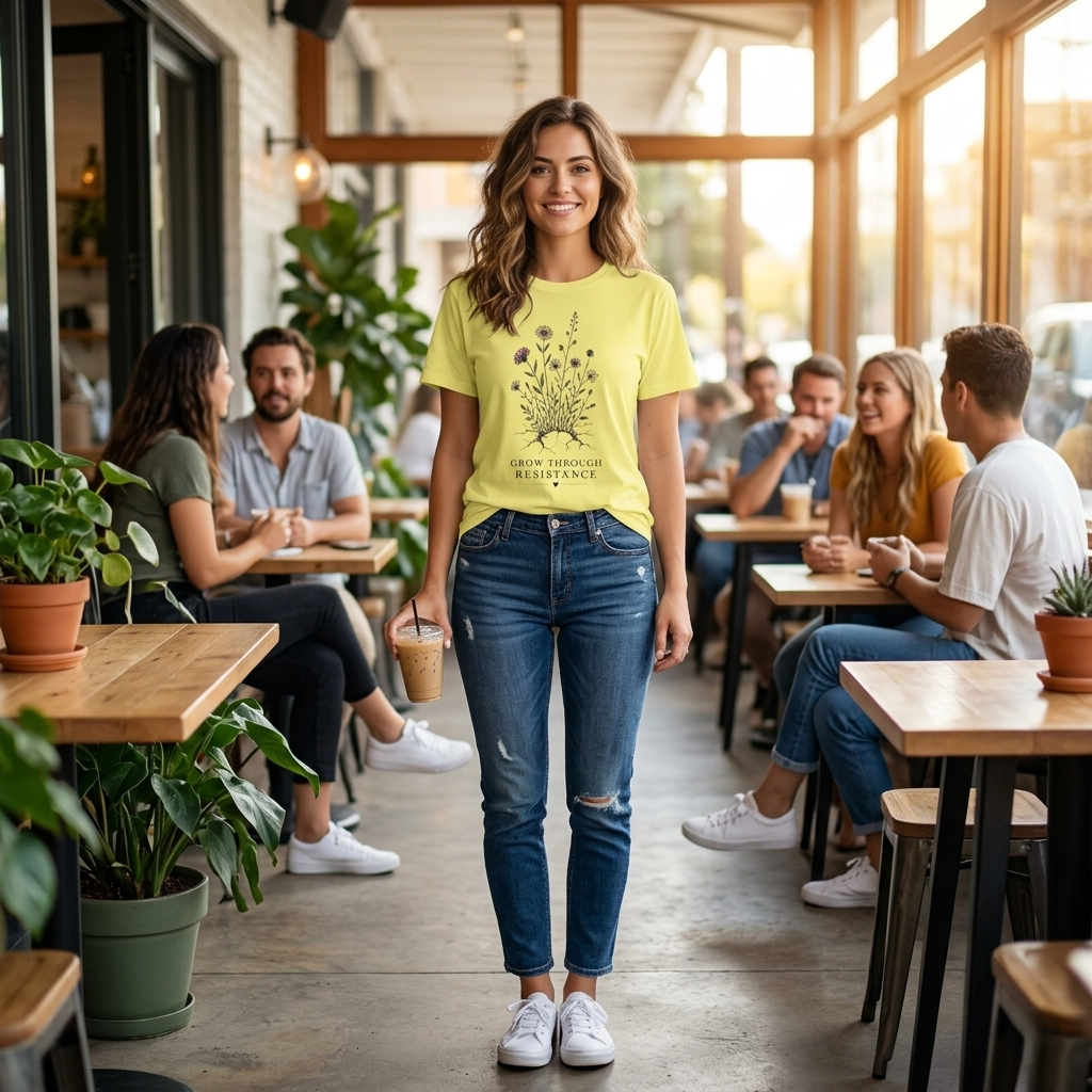 Grow Through Resistance T-Shirt | Wildflower Activist Shirt | Subtle Resistance Tee | Empowerment Gift
