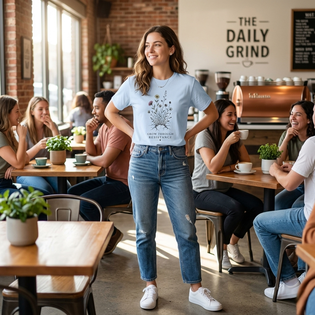 Grow Through Resistance T-Shirt | Wildflower Activist Shirt | Subtle Resistance Tee | Empowerment Gift
