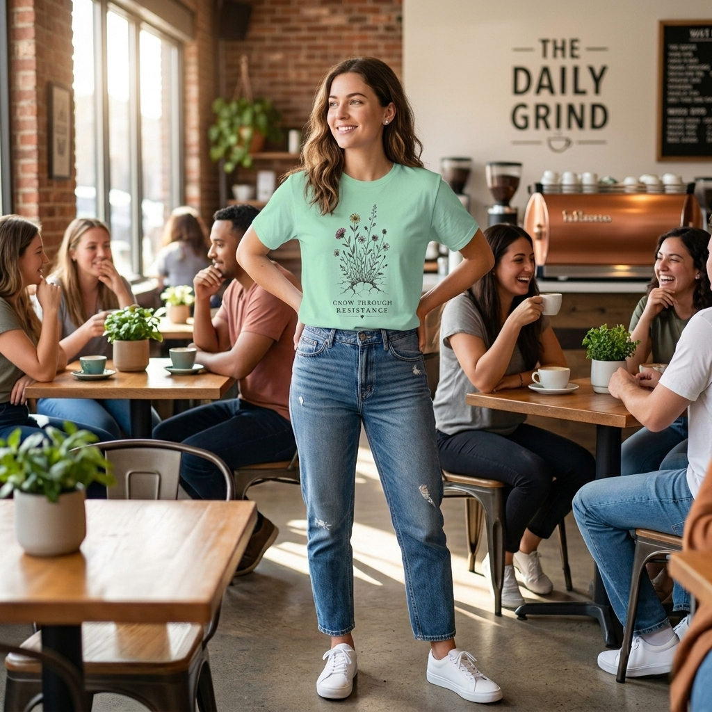 Grow Through Resistance T-Shirt | Wildflower Activist Shirt | Subtle Resistance Tee | Empowerment Gift