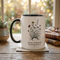 Grow Through Resistance Color Accent Mug | Cozy Woodland Tea Coffee Cup 11 oz, 15 oz