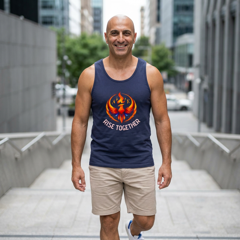 Phoenix "Rise Together" Graphic Tank Top | Men's Inspirational Muscle Tee