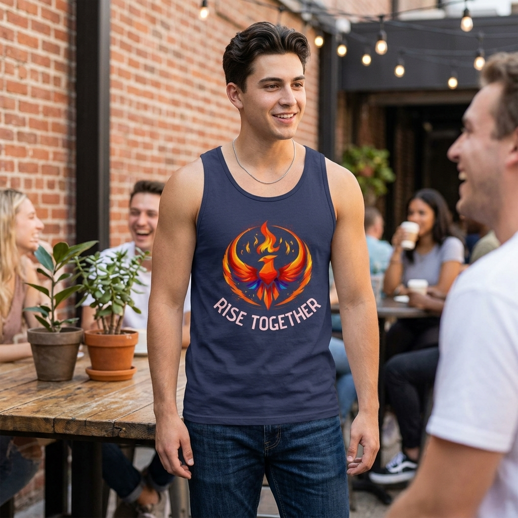 Phoenix "Rise Together" Graphic Tank Top | Men's Inspirational Muscle Tee