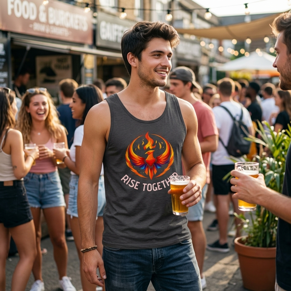 Phoenix "Rise Together" Graphic Tank Top | Men's Inspirational Muscle Tee