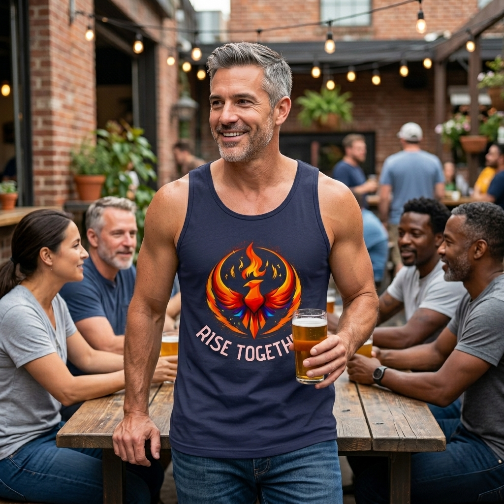 Phoenix "Rise Together" Graphic Tank Top | Men's Inspirational Muscle Tee