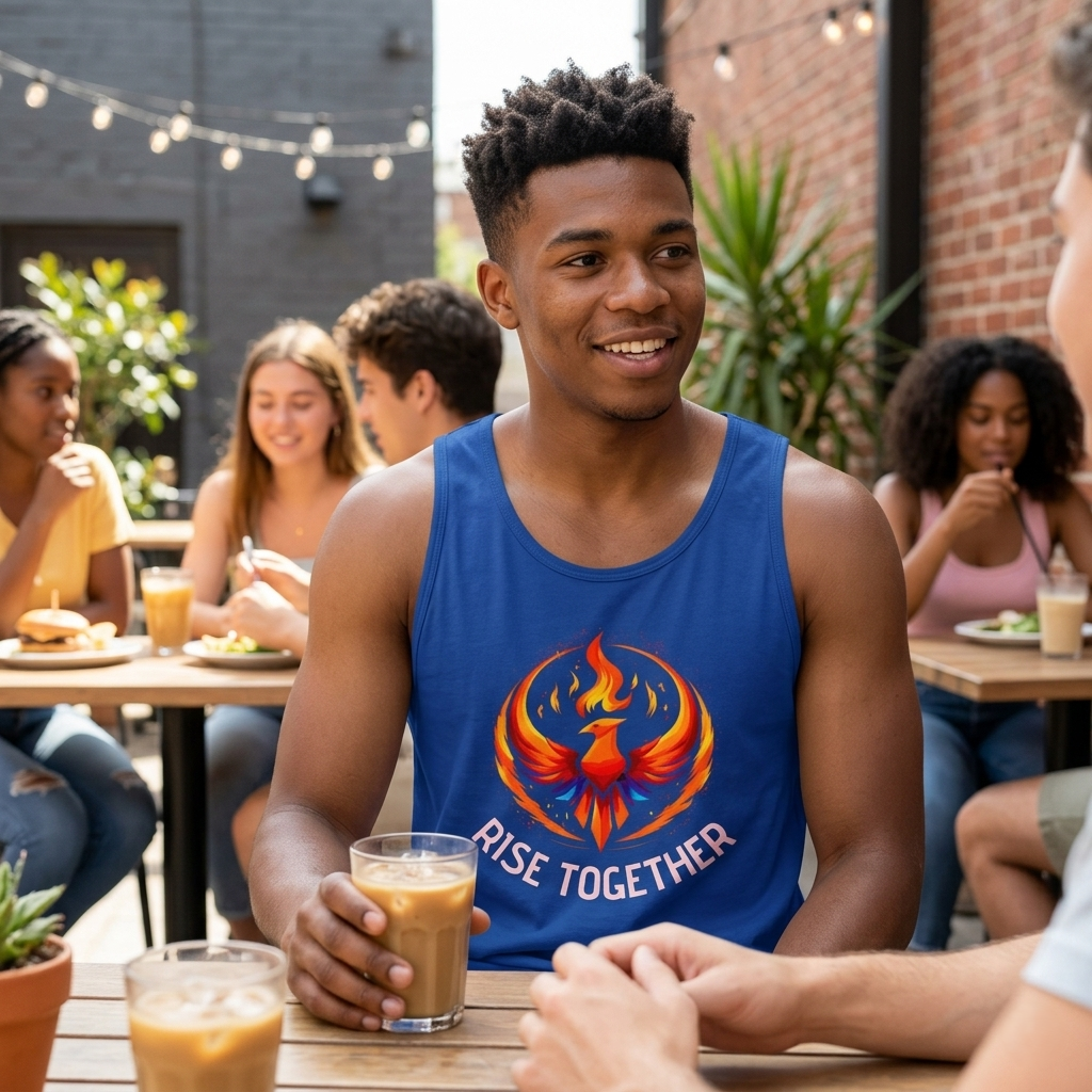 Phoenix "Rise Together" Graphic Tank Top | Men's Inspirational Muscle Tee