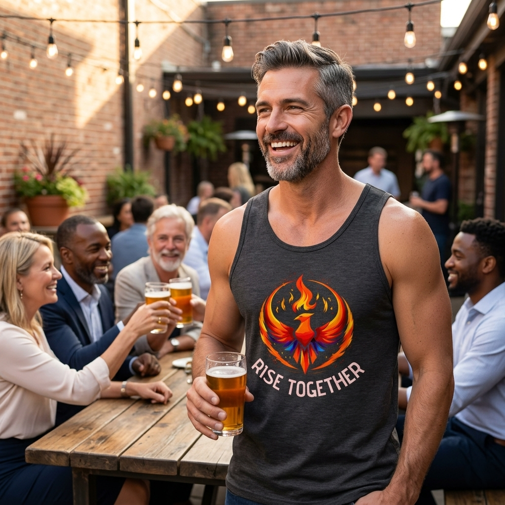 Phoenix "Rise Together" Graphic Tank Top | Men's Inspirational Muscle Tee