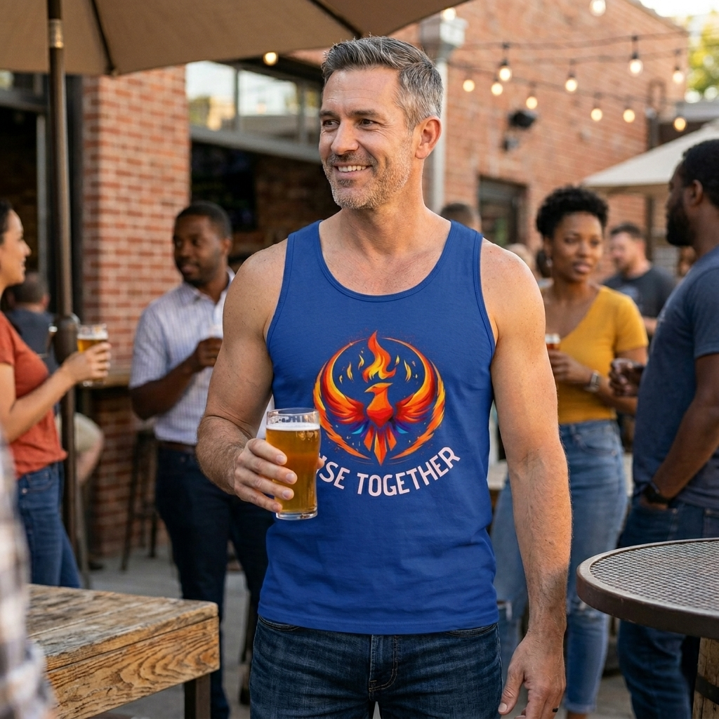 Phoenix "Rise Together" Graphic Tank Top | Men's Inspirational Muscle Tee