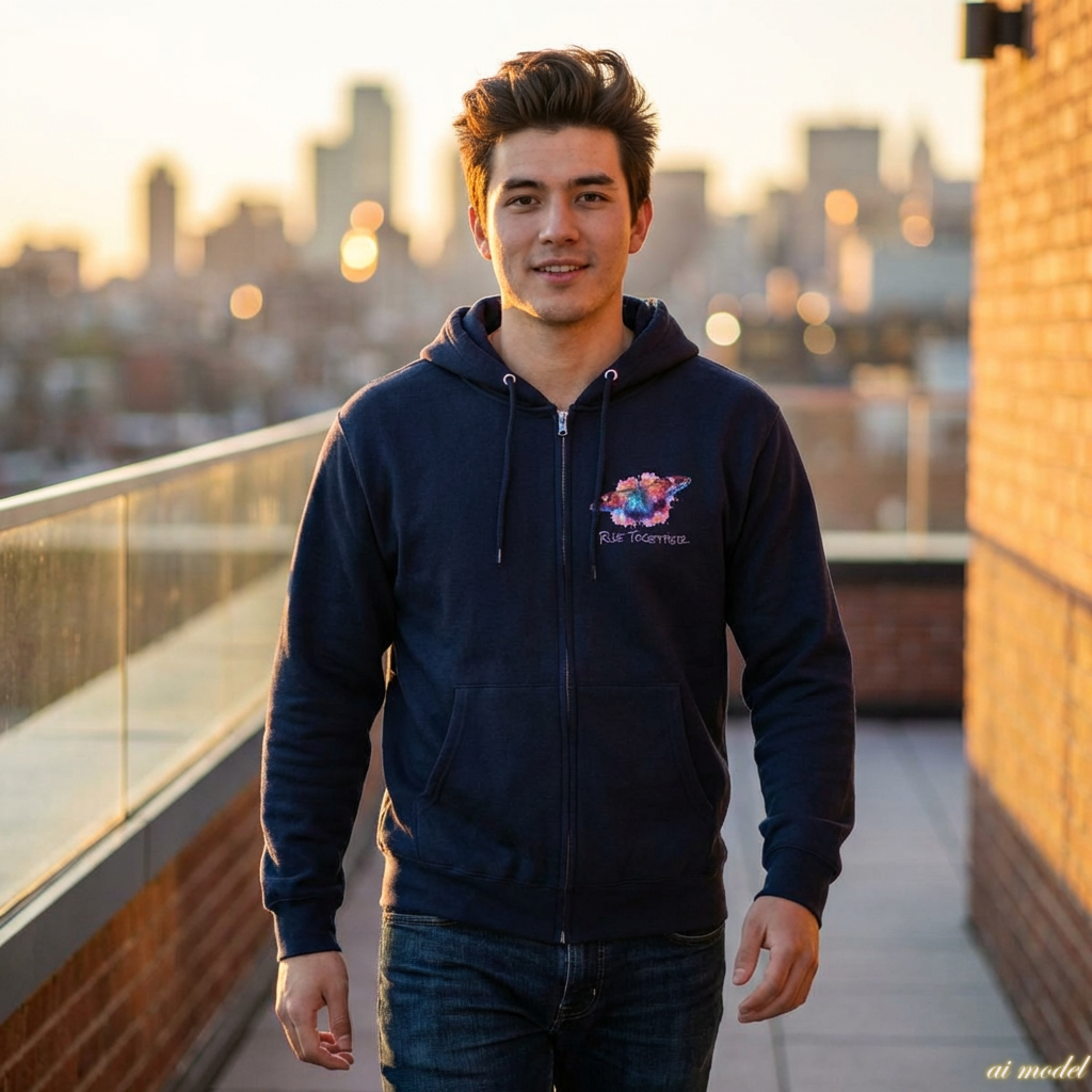 Butterfly Zip Hoodie | Rise Together Inspirational Zip-Up Sweatshirt