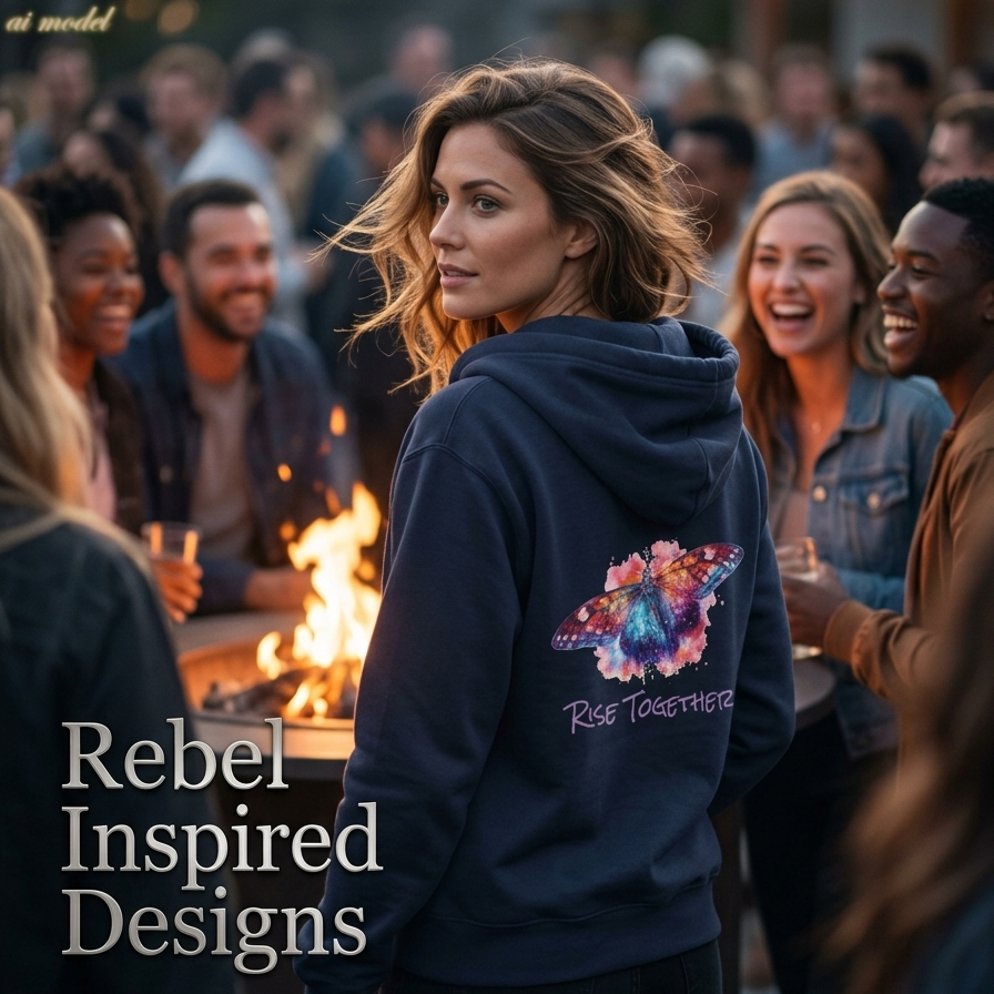 Butterfly Zip Hoodie | Rise Together Inspirational Zip-Up Sweatshirt