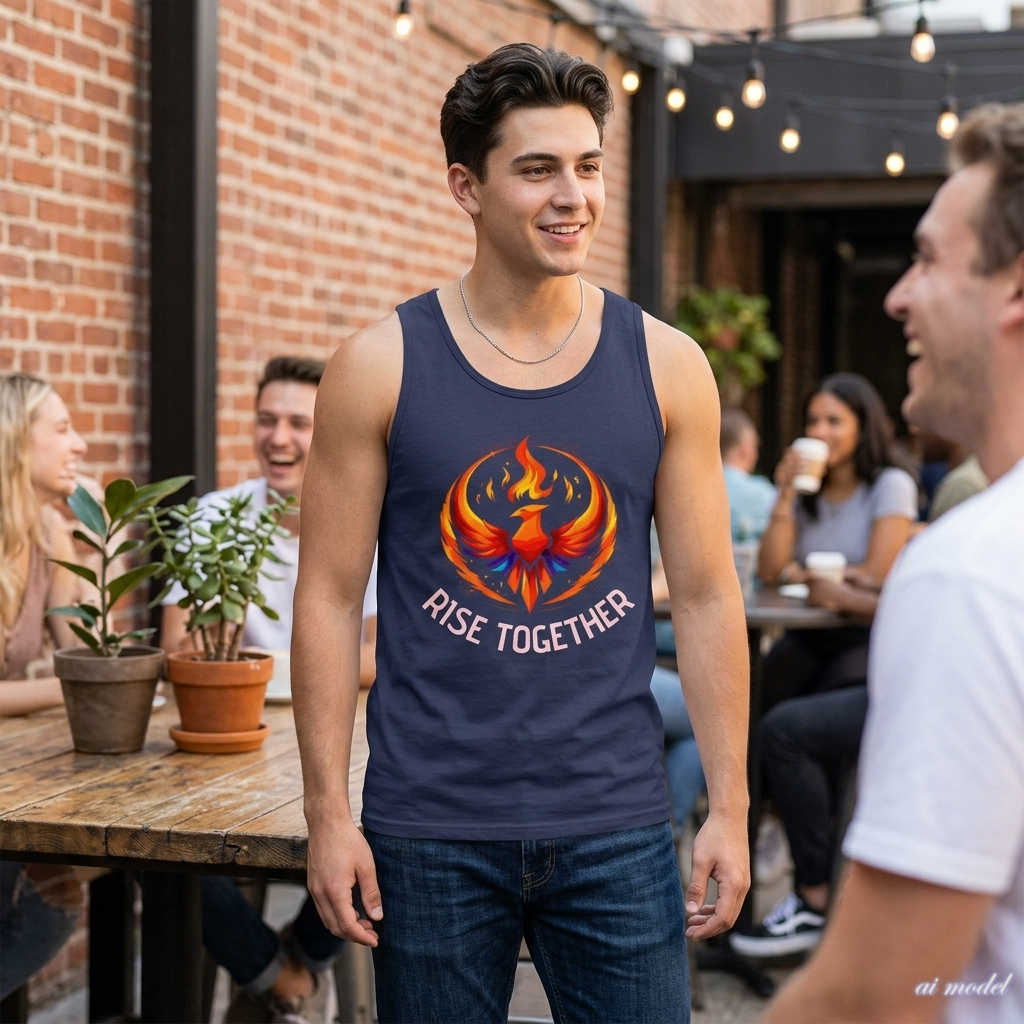 Phoenix "Rise Together" Graphic Tank Top | Men's Inspirational Muscle Tee