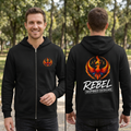 Rising Phoenix Full-Zip Hoodie | Rebel Phoenix Logo Hooded Sweatshirt