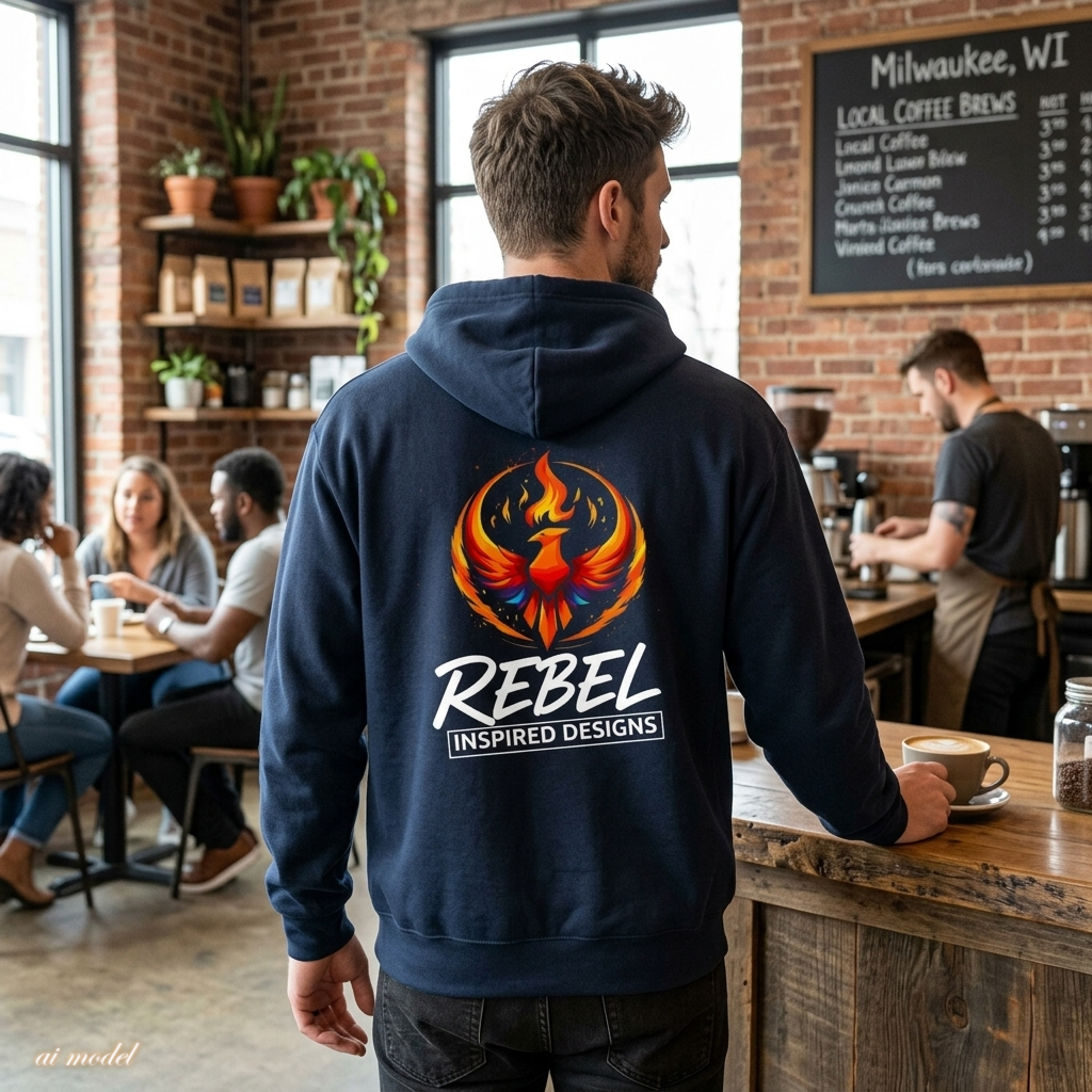 Rising Phoenix Full-Zip Hoodie | Rebel Phoenix Logo Hooded Sweatshirt