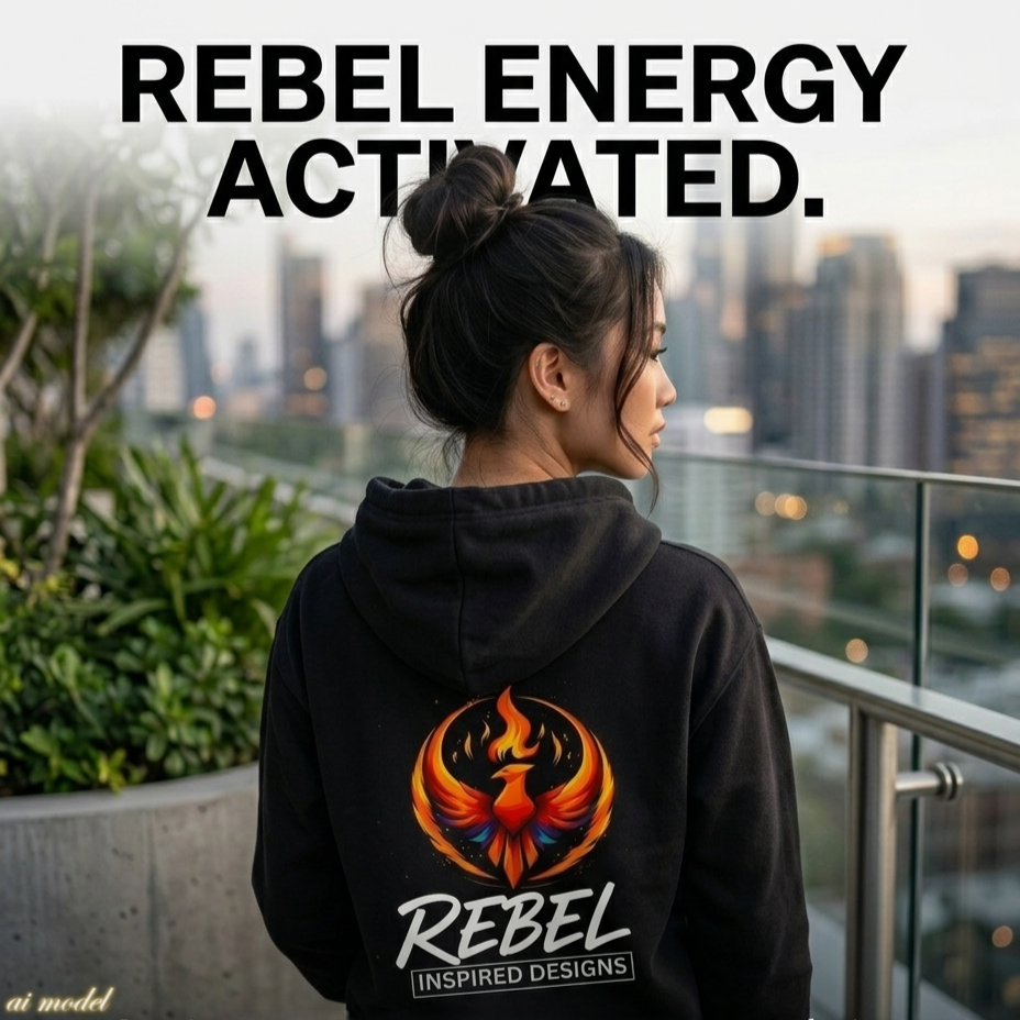 Rising Phoenix Full-Zip Hoodie | Rebel Phoenix Logo Hooded Sweatshirt